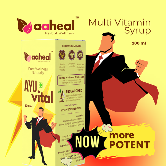Aaheal AyuVital Multi Vitamin Syrup – Herbal Ayurvedic Immunity & Wellness Booster